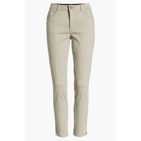Nordstrom Wit & Wisdom Khaki 'Ab'Solution High Waist Ankle Skinny Pants Size 0 - Picture 4 of 10
